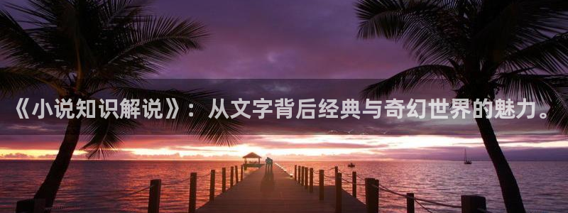 趣书阁：《小说知识解说》：从文字背后经典与奇幻世界的魅力。